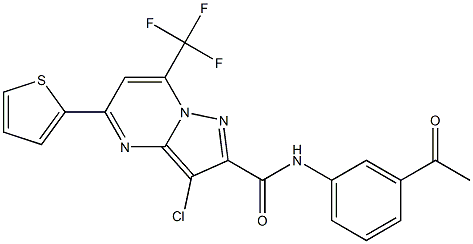N-(3-acetylphenyl)-3-chloro-5-(2-thienyl)-7-(trifluoromethyl)pyrazolo[1,5-a]pyrimidine-2-carboxamide Structure