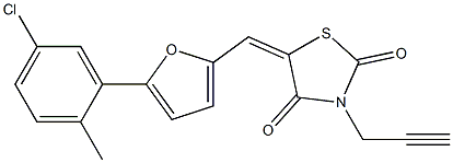 5-{[5-(5-chloro-2-methylphenyl)-2-furyl]methylene}-3-(2-propynyl)-1,3-thiazolidine-2,4-dione 化学構造式