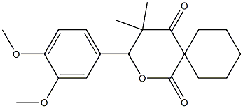 3-(3,4-dimethoxyphenyl)-4,4-dimethyl-2-oxaspiro[5.5]undecane-1,5-dione,,结构式