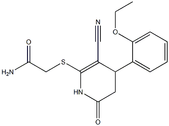 2-{[3-cyano-4-(2-ethoxyphenyl)-6-oxo-1,4,5,6-tetrahydro-2-pyridinyl]sulfanyl}acetamide,,结构式