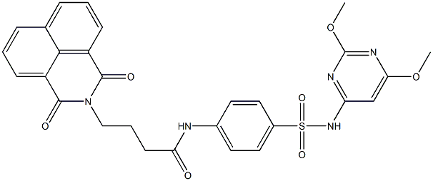  N-(4-{[(2,6-dimethoxy-4-pyrimidinyl)amino]sulfonyl}phenyl)-4-(1,3-dioxo-1H-benzo[de]isoquinolin-2(3H)-yl)butanamide