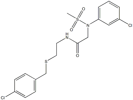 N-{2-[(4-chlorobenzyl)sulfanyl]ethyl}-2-[3-chloro(methylsulfonyl)anilino]acetamide Struktur