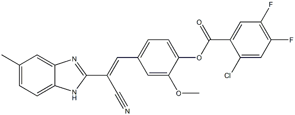4-[2-cyano-2-(5-methyl-1H-benzimidazol-2-yl)vinyl]-2-methoxyphenyl 2-chloro-4,5-difluorobenzoate