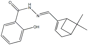 N'-[(6,6-dimethylbicyclo[3.1.1]hept-2-en-2-yl)methylene]-2-hydroxybenzohydrazide 化学構造式