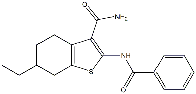 2-(benzoylamino)-6-ethyl-4,5,6,7-tetrahydro-1-benzothiophene-3-carboxamide Structure