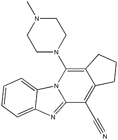 11-(4-methyl-1-piperazinyl)-2,3-dihydro-1H-cyclopenta[4,5]pyrido[1,2-a]benzimidazole-4-carbonitrile,,结构式
