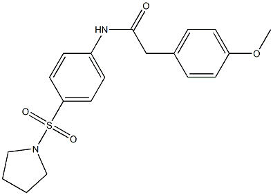 2-(4-methoxyphenyl)-N-[4-(pyrrolidin-1-ylsulfonyl)phenyl]acetamide 化学構造式