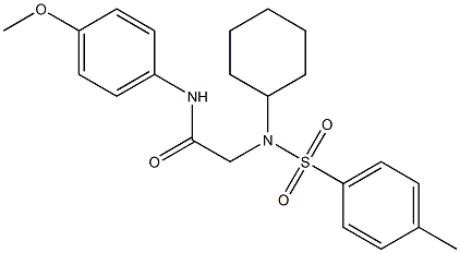 2-{cyclohexyl[(4-methylphenyl)sulfonyl]amino}-N-[4-(methyloxy)phenyl]acetamide,,结构式