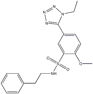  5-(1-ethyl-1H-tetraazol-5-yl)-2-methoxy-N-(2-phenylethyl)benzenesulfonamide