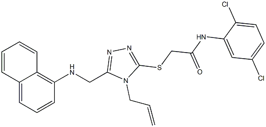 2-({4-allyl-5-[(1-naphthylamino)methyl]-4H-1,2,4-triazol-3-yl}sulfanyl)-N-(2,5-dichlorophenyl)acetamide Structure