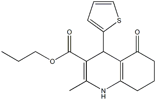 propyl 2-methyl-5-oxo-4-(2-thienyl)-1,4,5,6,7,8-hexahydro-3-quinolinecarboxylate,,结构式