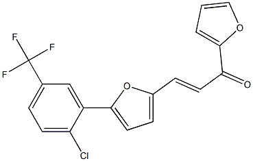 3-{5-[2-chloro-5-(trifluoromethyl)phenyl]-2-furyl}-1-(2-furyl)-2-propen-1-one 结构式