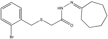 2-[(2-bromobenzyl)sulfanyl]-N'-cycloheptylideneacetohydrazide Struktur