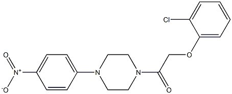 1-[(2-chlorophenoxy)acetyl]-4-{4-nitrophenyl}piperazine 结构式