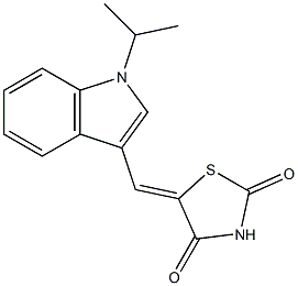 5-[(1-isopropyl-1H-indol-3-yl)methylene]-1,3-thiazolidine-2,4-dione Structure