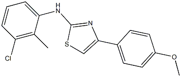 N-(3-chloro-2-methylphenyl)-4-(4-methoxyphenyl)-1,3-thiazol-2-amine,,结构式