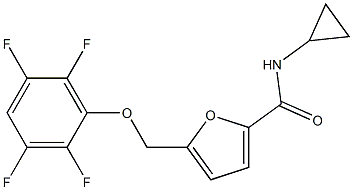 N-cyclopropyl-5-[(2,3,5,6-tetrafluorophenoxy)methyl]-2-furamide Struktur