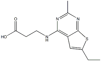 N-(6-ethyl-2-methylthieno[2,3-d]pyrimidin-4-yl)-beta-alanine Struktur