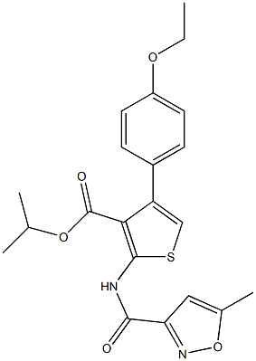 isopropyl 4-(4-ethoxyphenyl)-2-{[(5-methyl-3-isoxazolyl)carbonyl]amino}-3-thiophenecarboxylate Structure