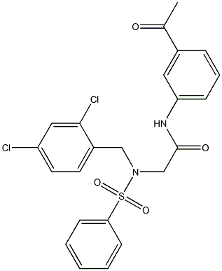 N-(3-acetylphenyl)-2-[(2,4-dichlorobenzyl)(phenylsulfonyl)amino]acetamide,,结构式