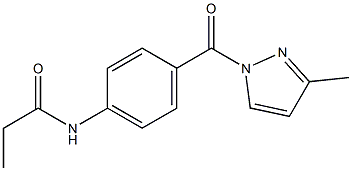 N-{4-[(3-methyl-1H-pyrazol-1-yl)carbonyl]phenyl}propanamide,,结构式