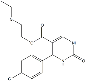 2-(ethylsulfanyl)ethyl 4-(4-chlorophenyl)-6-methyl-2-oxo-1,2,3,4-tetrahydro-5-pyrimidinecarboxylate Structure