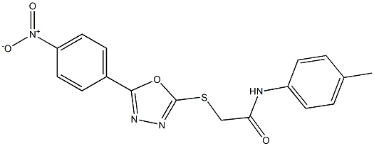 2-[(5-{4-nitrophenyl}-1,3,4-oxadiazol-2-yl)sulfanyl]-N-(4-methylphenyl)acetamide Structure