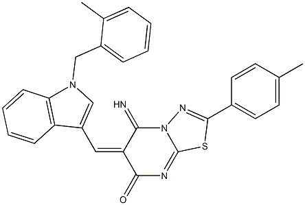 5-imino-6-{[1-(2-methylbenzyl)-1H-indol-3-yl]methylene}-2-(4-methylphenyl)-5,6-dihydro-7H-[1,3,4]thiadiazolo[3,2-a]pyrimidin-7-one|