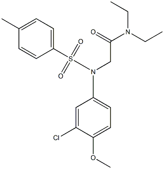 2-{3-chloro-4-methoxy[(4-methylphenyl)sulfonyl]anilino}-N,N-diethylacetamide,,结构式