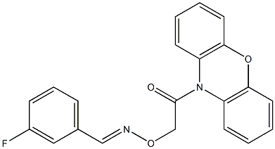 3-fluorobenzaldehyde O-[2-oxo-2-(10H-phenoxazin-10-yl)ethyl]oxime Struktur