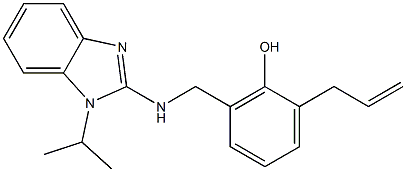 2-allyl-6-{[(1-isopropyl-1H-benzimidazol-2-yl)amino]methyl}phenol 化学構造式