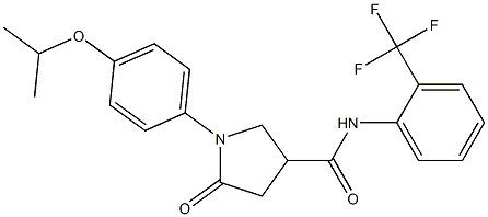 1-(4-isopropoxyphenyl)-5-oxo-N-[2-(trifluoromethyl)phenyl]-3-pyrrolidinecarboxamide Struktur