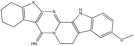 3-methoxy-5,9,10,11,12,15-hexahydro[1]benzothieno[2'',3'':4',5']pyrimido[1',2':1,2]pyrido[3,4-b]indol-8(6H)-imine Struktur