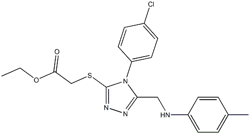 ethyl {[4-(4-chlorophenyl)-5-(4-toluidinomethyl)-4H-1,2,4-triazol-3-yl]sulfanyl}acetate Structure