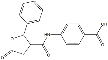 4-{[(5-oxo-2-phenyltetrahydro-3-furanyl)carbonyl]amino}benzoic acid Structure