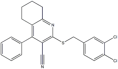 2-[(3,4-dichlorobenzyl)sulfanyl]-4-phenyl-5,6,7,8-tetrahydroquinoline-3-carbonitrile Structure