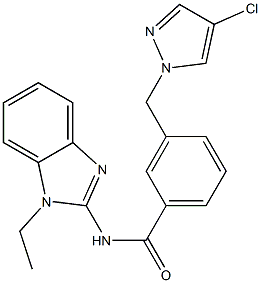 3-[(4-chloro-1H-pyrazol-1-yl)methyl]-N-(1-ethyl-1H-benzimidazol-2-yl)benzamide Structure