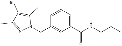 3-[(4-bromo-3,5-dimethyl-1H-pyrazol-1-yl)methyl]-N-isobutylbenzamide,,结构式