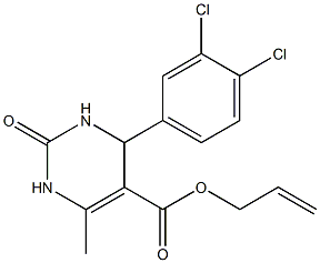 allyl 4-(3,4-dichlorophenyl)-6-methyl-2-oxo-1,2,3,4-tetrahydro-5-pyrimidinecarboxylate 化学構造式