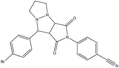 4-(9-(4-bromophenyl)-1,3-dioxohexahydro-5H-pyrazolo[1,2-a]pyrrolo[3,4-c]pyrazol-2(1H)-yl)benzonitrile Struktur