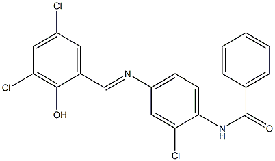 N-{2-chloro-4-[(3,5-dichloro-2-hydroxybenzylidene)amino]phenyl}benzamide Structure