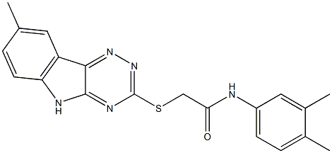 N-(3,4-dimethylphenyl)-2-[(8-methyl-5H-[1,2,4]triazino[5,6-b]indol-3-yl)sulfanyl]acetamide Structure