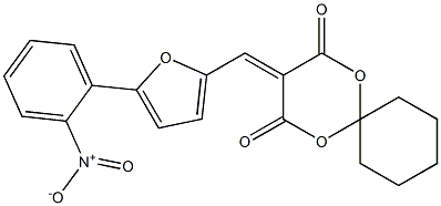 3-[(5-{2-nitrophenyl}-2-furyl)methylene]-1,5-dioxaspiro[5.5]undecane-2,4-dione,,结构式