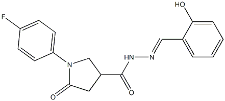 1-(4-fluorophenyl)-N'-(2-hydroxybenzylidene)-5-oxo-3-pyrrolidinecarbohydrazide,,结构式