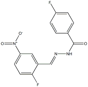 4-fluoro-N'-{2-fluoro-5-nitrobenzylidene}benzohydrazide,,结构式