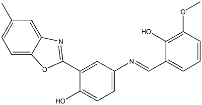 4-[(2-hydroxy-3-methoxybenzylidene)amino]-2-(5-methyl-1,3-benzoxazol-2-yl)phenol