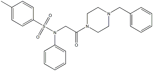 N-[2-(4-benzyl-1-piperazinyl)-2-oxoethyl]-4-methyl-N-phenylbenzenesulfonamide Struktur