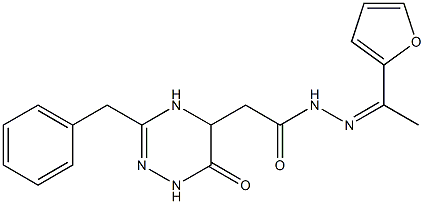 2-(3-benzyl-6-oxo-1,4,5,6-tetrahydro-1,2,4-triazin-5-yl)-N'-[1-(2-furyl)ethylidene]acetohydrazide Structure