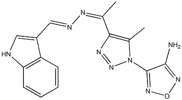 1H-indole-3-carbaldehyde {1-[1-(4-amino-1,2,5-oxadiazol-3-yl)-5-methyl-1H-1,2,3-triazol-4-yl]ethylidene}hydrazone,,结构式