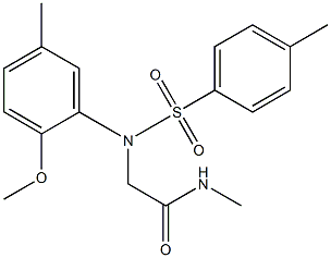 2-{2-methoxy-5-methyl[(4-methylphenyl)sulfonyl]anilino}-N-methylacetamide 结构式